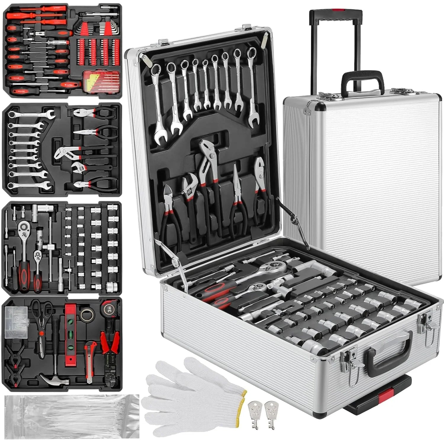 799PCS Mechanic Tool Set – Home Repair Kit with Wrenches, Sockets & Trolley Case