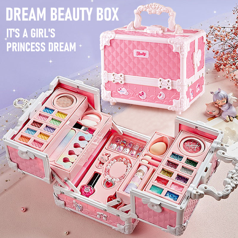 Kids Makeup Kit for Little Girls – 49 Pcs Washable Set with Cosmetic Case