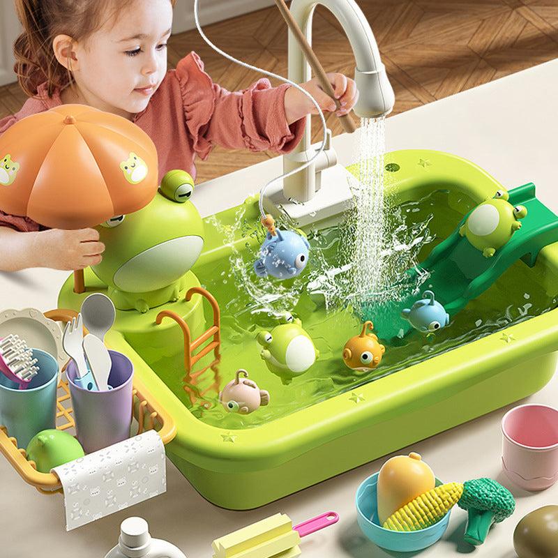 Kid Play Kitchen Sink – Running Water Toy Playset