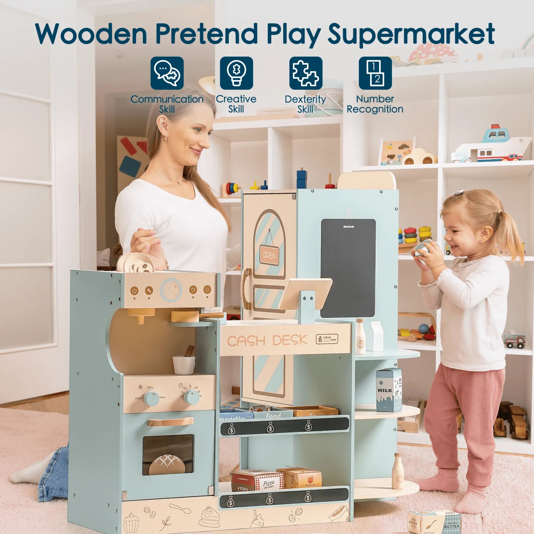Robotime Robud Kids Grocery Store – Pretend Play Supermarket