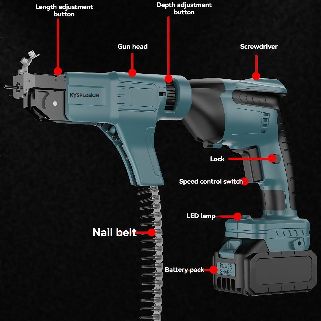 2-in-1 Brushless Electric Lithium Screwdriver & Strip Screw Gun