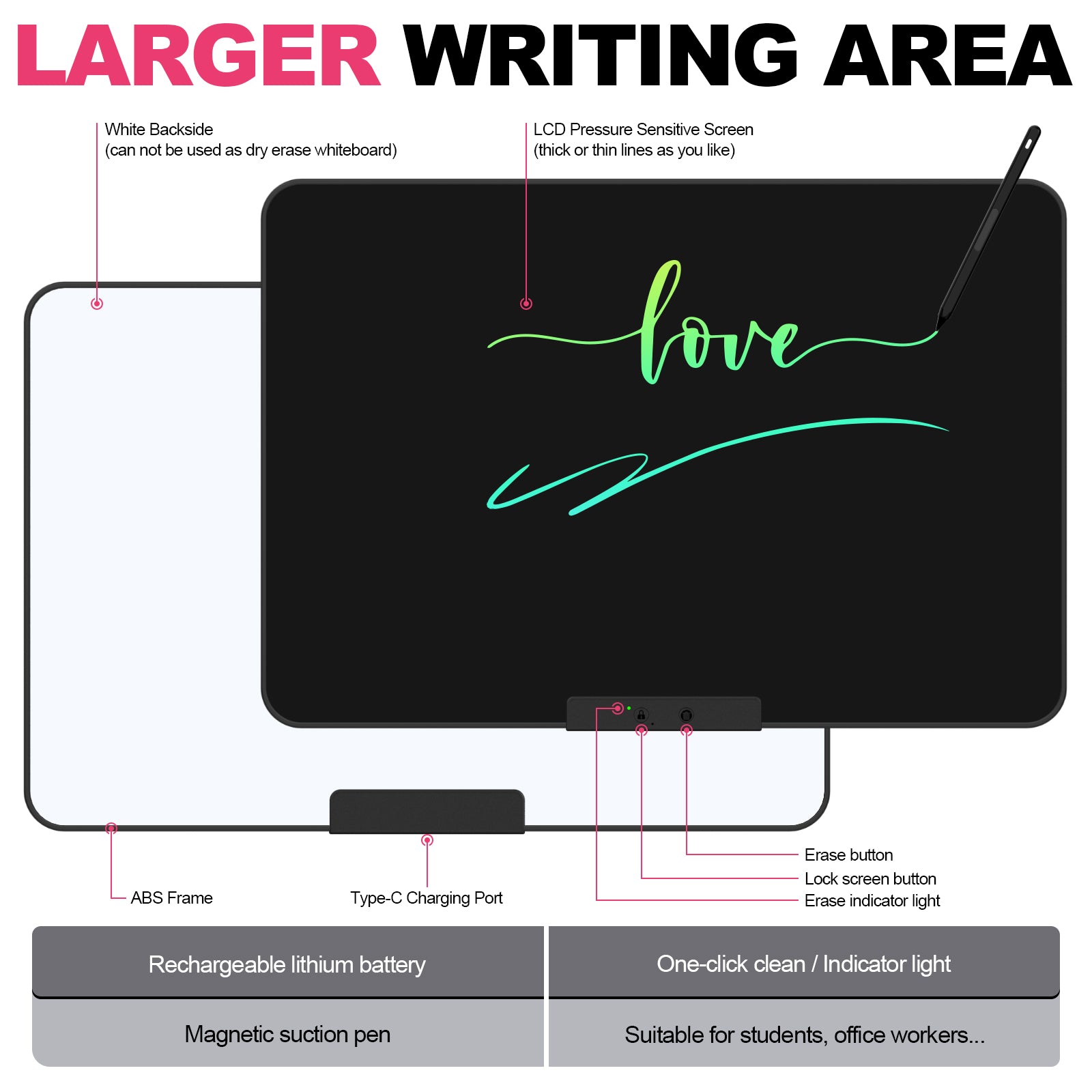 20-Inch Rechargeable LCD Writing Tablet