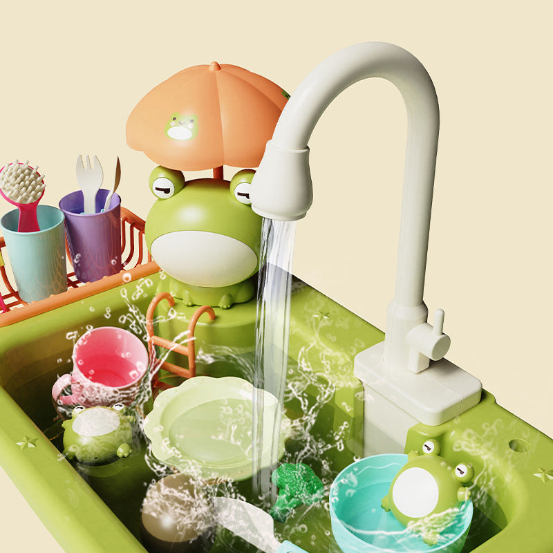 Kid Play Kitchen Sink – Running Water Toy Playset