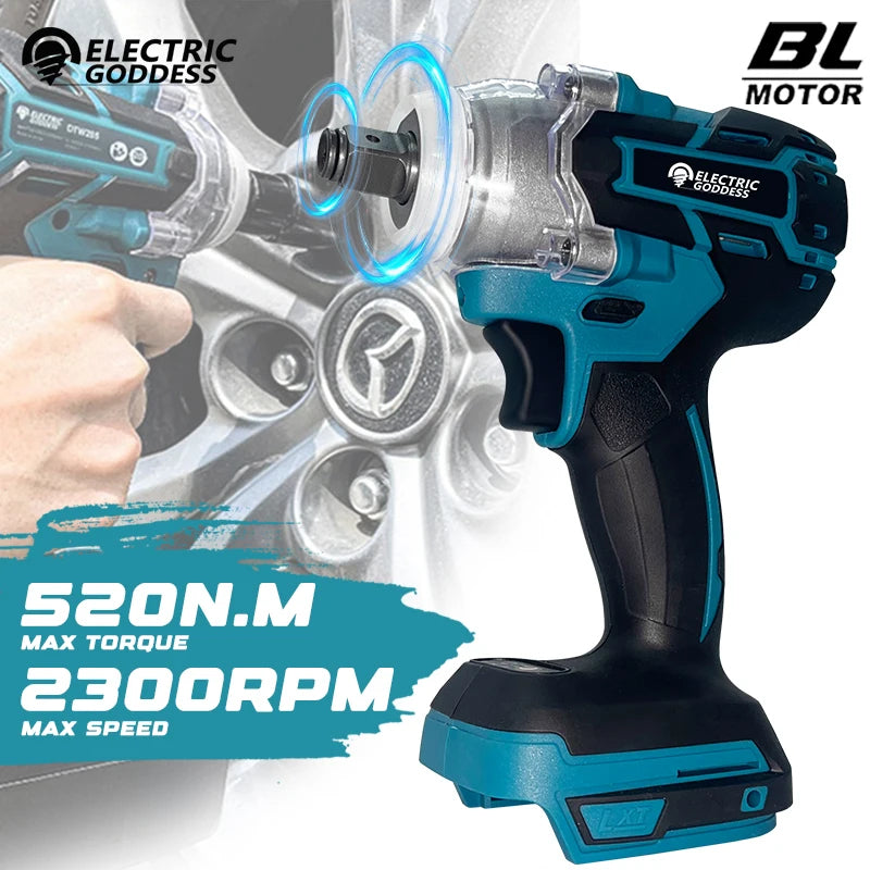 Electric Goddess Brushless Cordless Impact Wrench (For Makita 18V Battery)