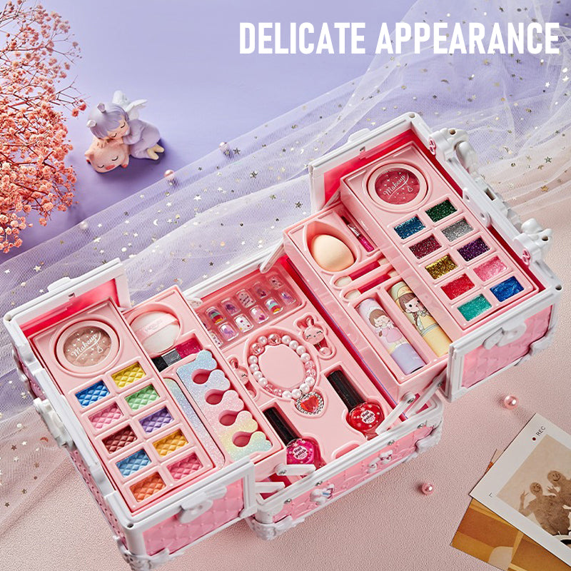 Kids Makeup Kit for Little Girls – 49 Pcs Washable Set with Cosmetic Case