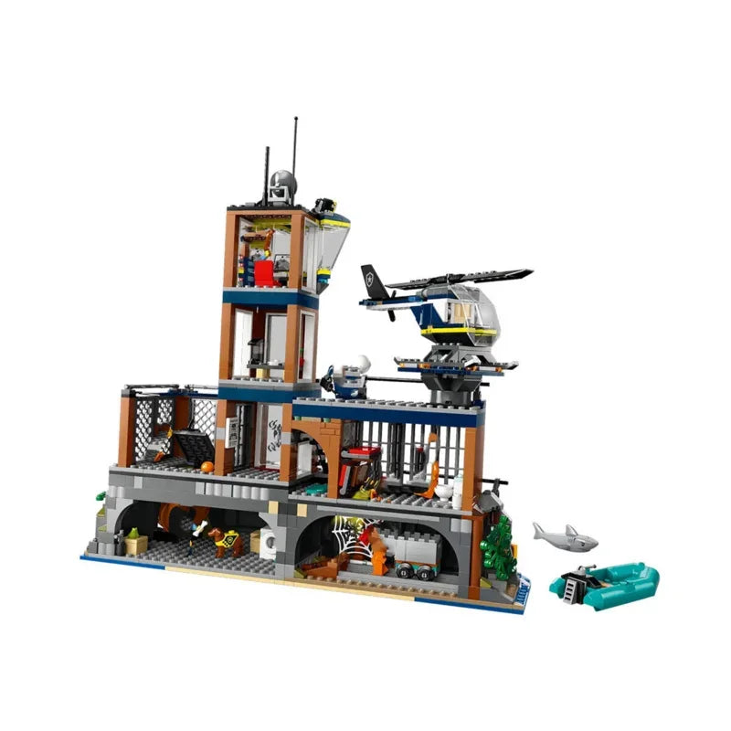 City Police Station Sea Prison Island Building Set