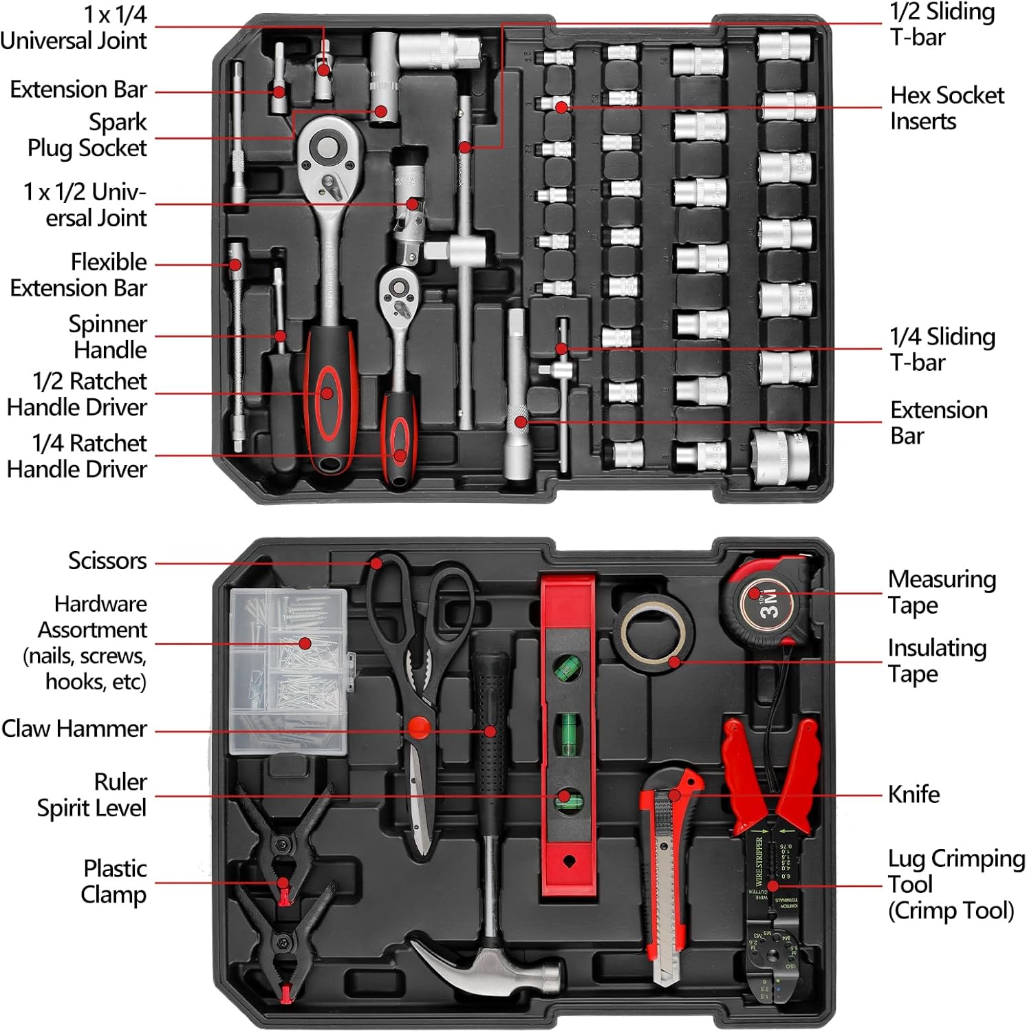 799PCS Mechanic Tool Set – Home Repair Kit with Wrenches, Sockets & Trolley Case