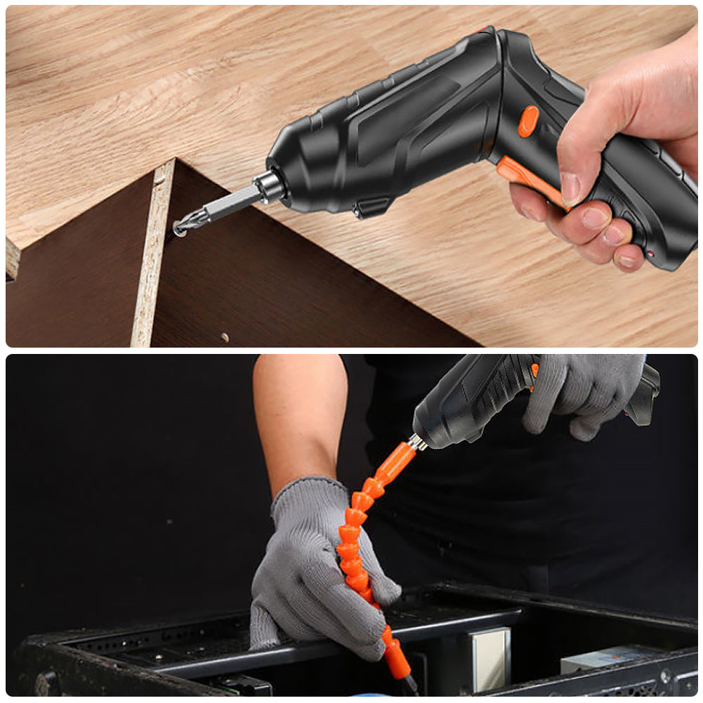 47PCS Electric Screwdriver Set – Power Drill with Rotating Handle, LED Light & Driver Bit Kit