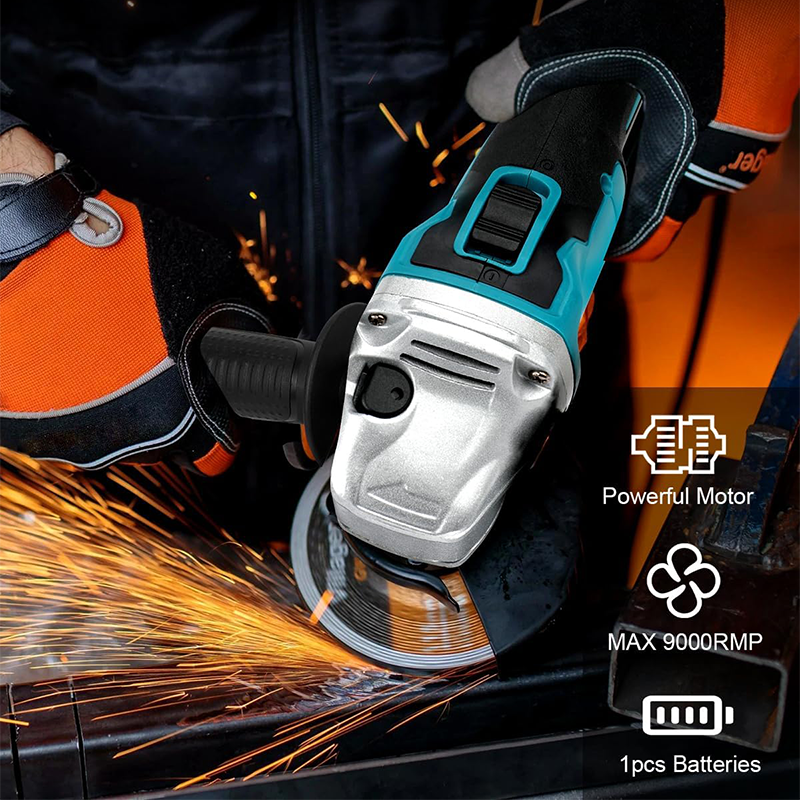 100/125mm 8500RPM Cordless Blue Angle Grinder