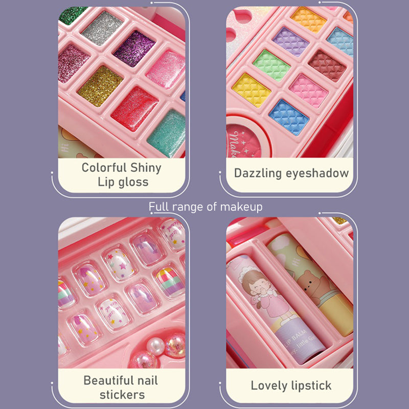 Kids Makeup Kit for Little Girls – 49 Pcs Washable Set with Cosmetic Case