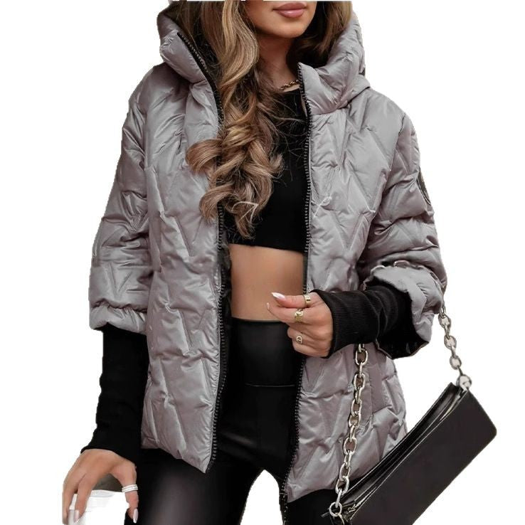 Oversized Hooded Jacket for Women – Street Fashion Loose Coat with Pockets & Zipper