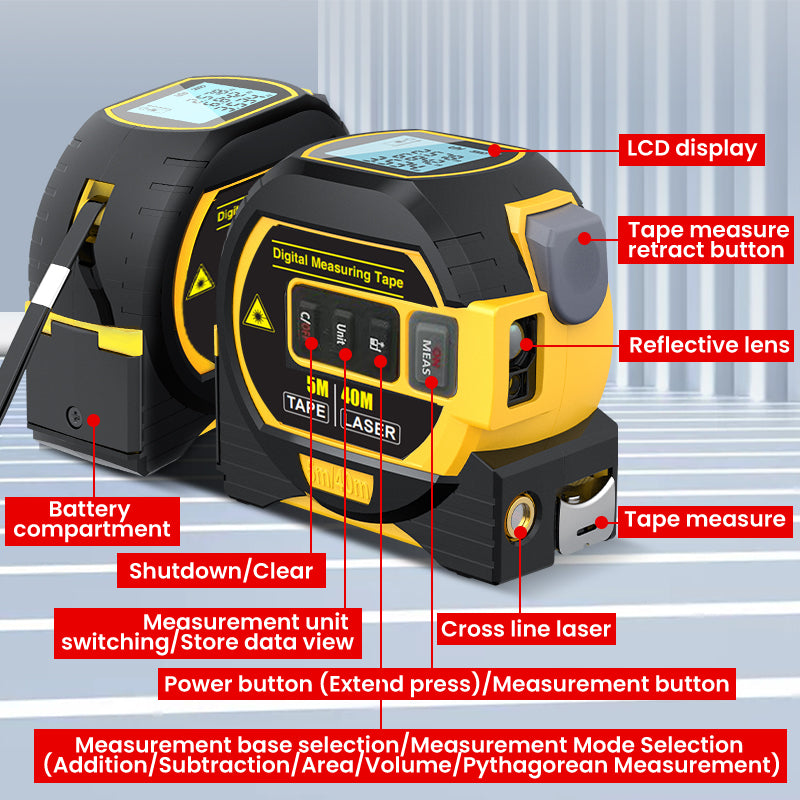 3-in-1 Laser Tape Measure