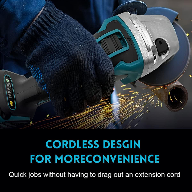 100/125mm 8500RPM Cordless Blue Angle Grinder